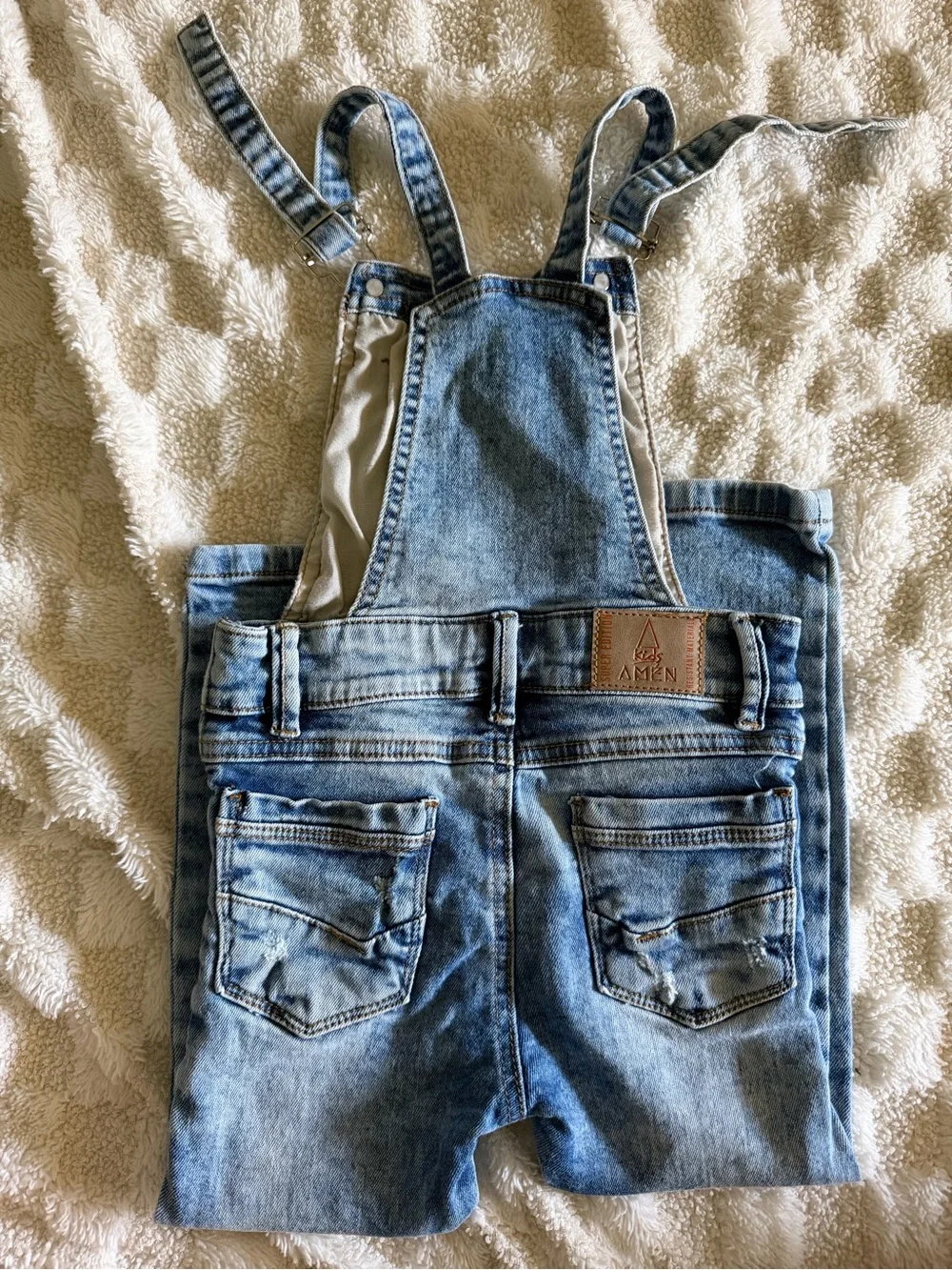 Children's Light Blue Denim Overalls with Adjustable Straps
